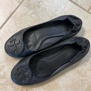 Tory Burch black on black flats